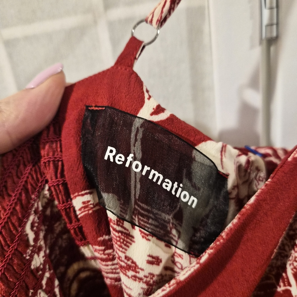 Reformation Red Mini Dres Sz 8 - Picture 4 of 8